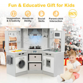 HONEY JOY Wooden Kids Play Kitchen