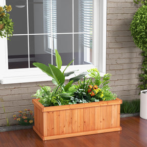 Raised Garden Bed, Wooden Planter Box with 4 Drainage Holes & Detachable Bottom Panels