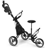 Golf Push Pull Cart, Lightweight 3 Wheels Golf Push Cart