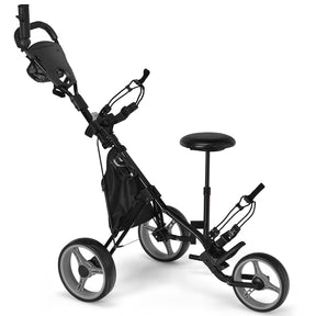 Golf Push Pull Cart, Lightweight 3 Wheels Golf Push Cart
