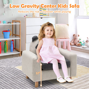 HONEY JOY Kids Sofa, Toddler Chair w/Solid Wood Frame, Thick Cushion, Child Armchair for Play Room