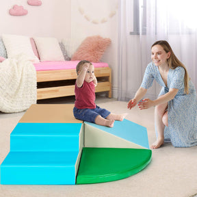 4-Piece Kids Climb Crawl Playset for Nursery and Kindergarten