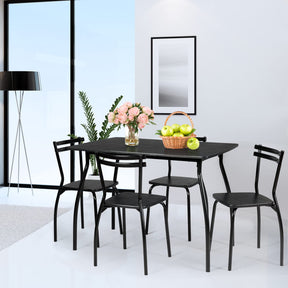 Giantex 5Pcs Dining Table Set, Rectangular Dining Table Furniture Set, Modern Dining Table and Chairs Set