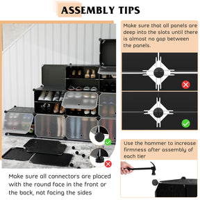 Giantex 12-Cube Shoe Rack Organizer, 48 Pairs Expandable Modular Shoe Storage Cabinet with Door