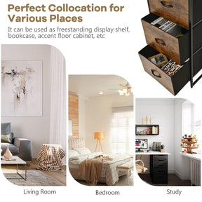 Giantex Drawer Dresser Tallboy Storage Cabinet Shelves Wood Organizer Industria
