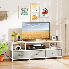 3-Tier Media Entertain Center with Power Outlets USB Charging