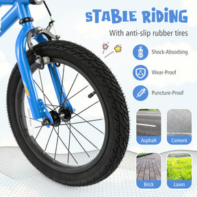 16” LED Lighted Kids Bike, Carbon Steel Children Bicycle, 95% Pre-Assembled