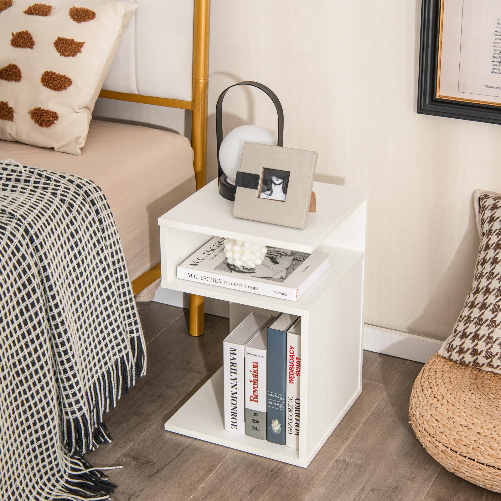 Giantex S-Shaped Side Table for Small Space