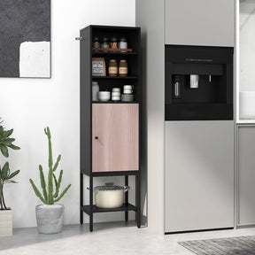 146 cm Tall Bathroom Cabinet Slim Cupboard Storage Organizer Adjustable Shelf
