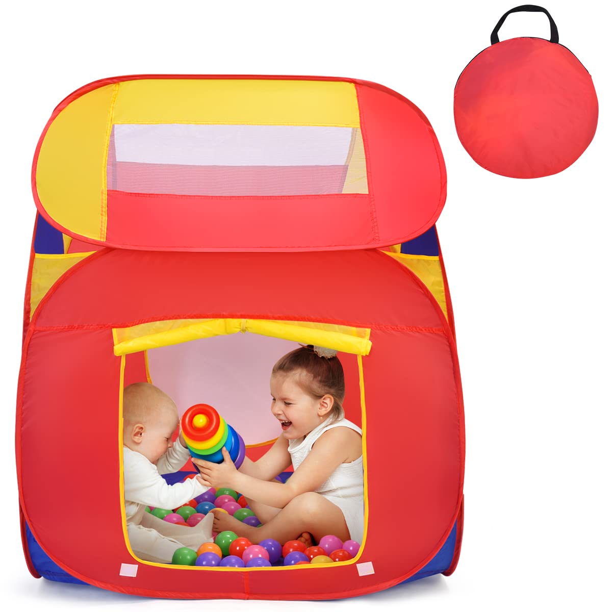 Kids Play House, Children Pop Up Toys Play Tent with 100 Ocean Balls & Carry Bag