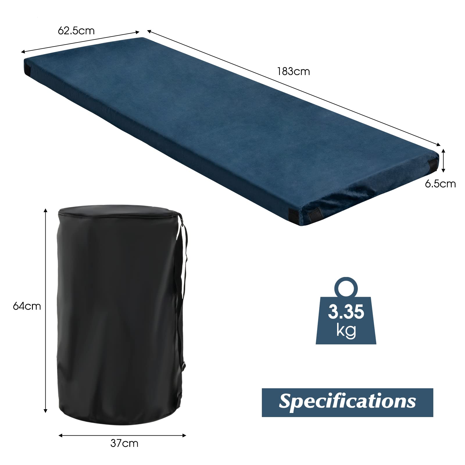 Memory Foam Camping Mattress, Foldable Floor Guest Bed for Sleepover