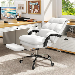 Ergonomic Office Chair PU Leather Computer Chair with Adjustable Swivel Seat