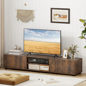 Modern TV Stand for up to 70" TVs, Minimalist Entertainment Center with 2 Doors & Open Shelves