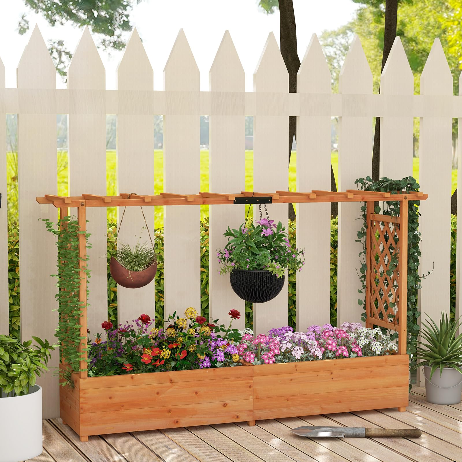 Vertical Plant Container for Vine Climbing Plant Flower