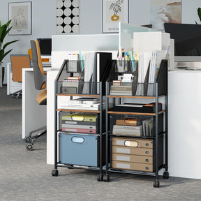 Rolling File Utility Cart w/ 2 Drawers, Lockable Wheels for Home Office