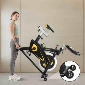 Magnetic Exercise Cycling Bike w/ Adjustable Resistant&Multi-Position Adjustment