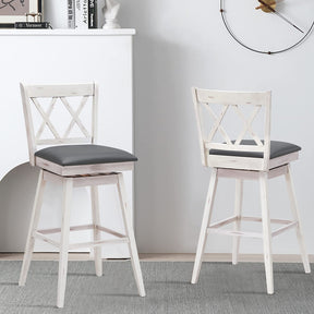 Giantex Set of 2 Bar Stool, Counter Height Barstool W/Foot Rest Upholstered Cushion