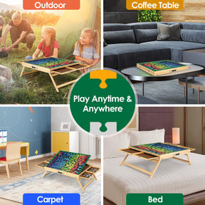 HONEY JOY 1000 PCS Portable Puzzle Table, 3-Angle Adjustable Jigsaw Board with Anti-Slip Felt, Folding Legs