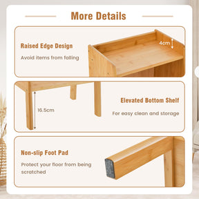 Giantex Bamboo Bookshelf, Modern Bookcase w/Legs