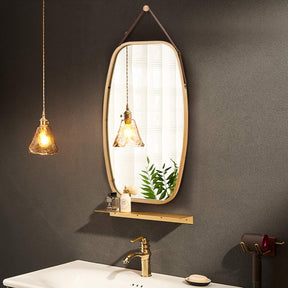 Giantex Wall Hanging Mirror, Bathroom Full Length Mirror, Hanging Wall-Mounted Mirror w/ Bamboo Frame