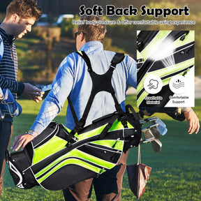 Stand Bag, Golf Club Bag with 6 Way Organizer Divider Top, 7 Zippered Pockets Including Cooler Bag & Waterproof Pockets