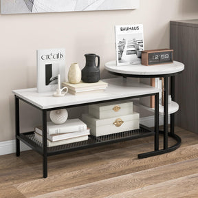 Giantex Nesting Coffee Table Set of 2, Detachable Table Set