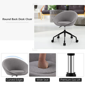 Giantex Modern Swivel Accent Chair, Round Back Desk Chair, Height Adjustable Home Office Chair