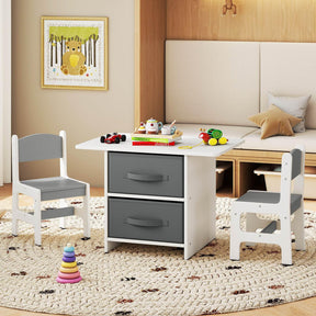 HONEY JOY Kids Table and Chair Set, Toddler Wooden Activity Table