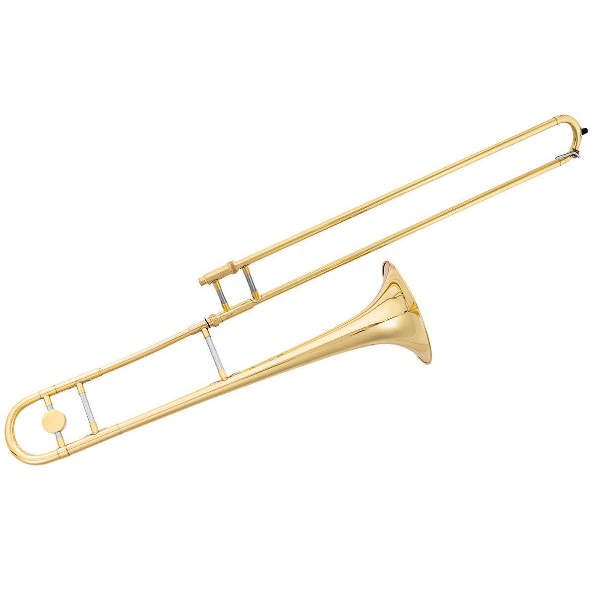 B Flat Tenor Slide Trombone Brass, B Flat Wind Instrument for Kids Adults with Case