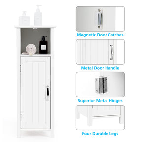 Bathroom Floor Cabinet w/Single Door & Adjustable Shelf, Avoid Tipping Over & Wobbling