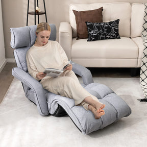 Giantex Foldable Lazy Sofa, Indoor Chaise Lounger Sofa with 6 Adjustable Positions