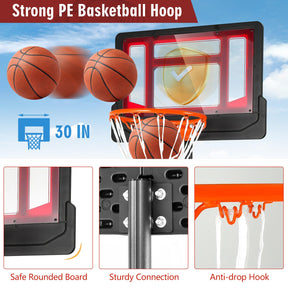 Kids Basketball Hoop, Weather-Resistance Basketball Goal Toy with Adjustable Height 132-251cm