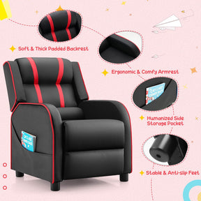 Kids Recliner Chair with Side Pockets
