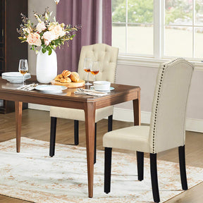 Giantex 2 Pcs Dining Chairs Tufted Upholstered Seat