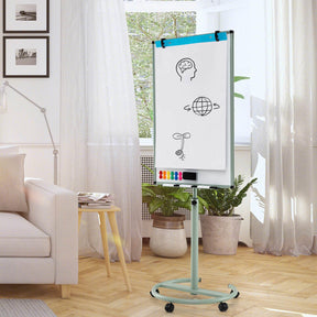 100x65cm Rolling Magnetic Whiteboard w/Height Adjustable Stand