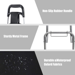 Giantex Folding Shopping Cart Foldable Shopping Trolley Bag w/ 2 Swivel Wheels