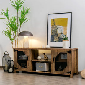 Giantex TV Stand for 65-Inch TV, Media Console Cabinet w/ 2 Metal Mesh Doors & Adjustable Shelves