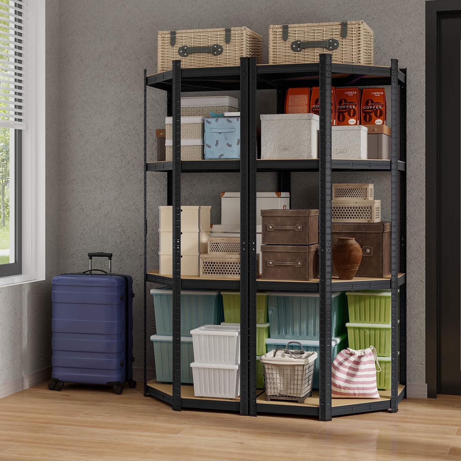 Giantex 4-Tier Corner Shelving Unit, Adjustable Garage Storage Utility Rack