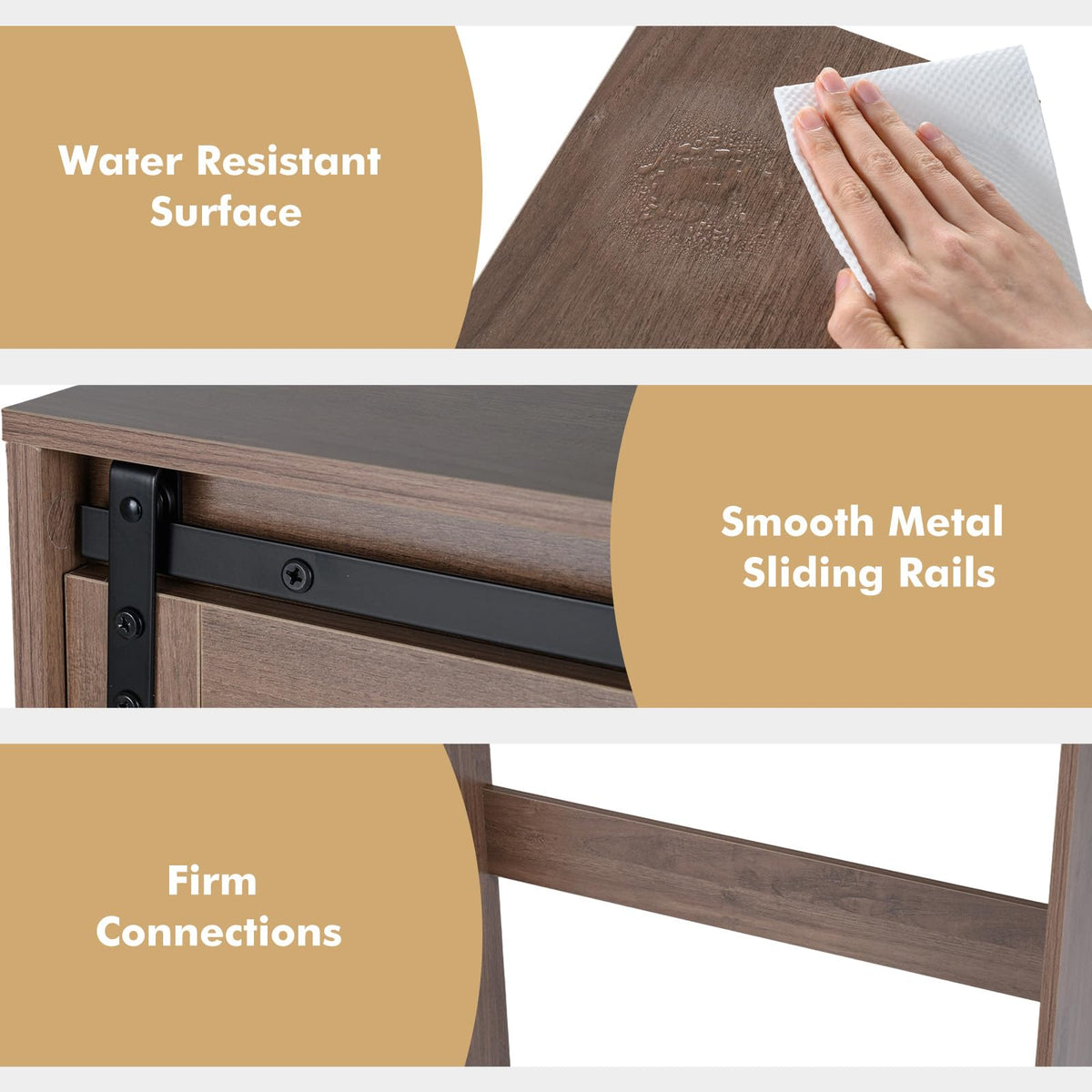 Over The Toilet Storage Cabinet, Freestanding Bathroom Organizer with Sliding Barn Door & Shelves