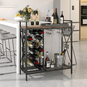 21 Bottle Wine Rack, Freestanding Floor Wine Bottle Organizer