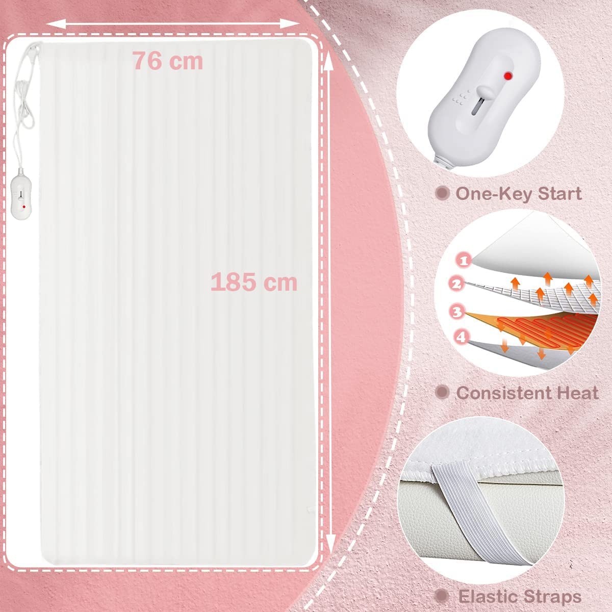 Massage Table Heating Pad, Electric Blanket, Digital Heat Settings