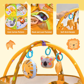 Baby Play Gym, 4-in-1 Baby Play Center for Newborn & Infants w/Soft Padding Mat & Arch Design