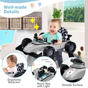4-in-1 Baby Walker, Foldable Activity Car Baby Walker w/3 Adjustable Height