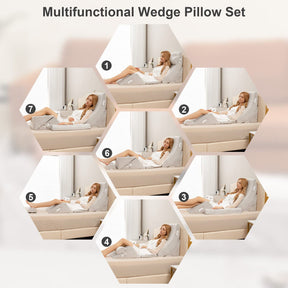 Giantex 6PCS Orthopedic Bed Wedge Pillow Set