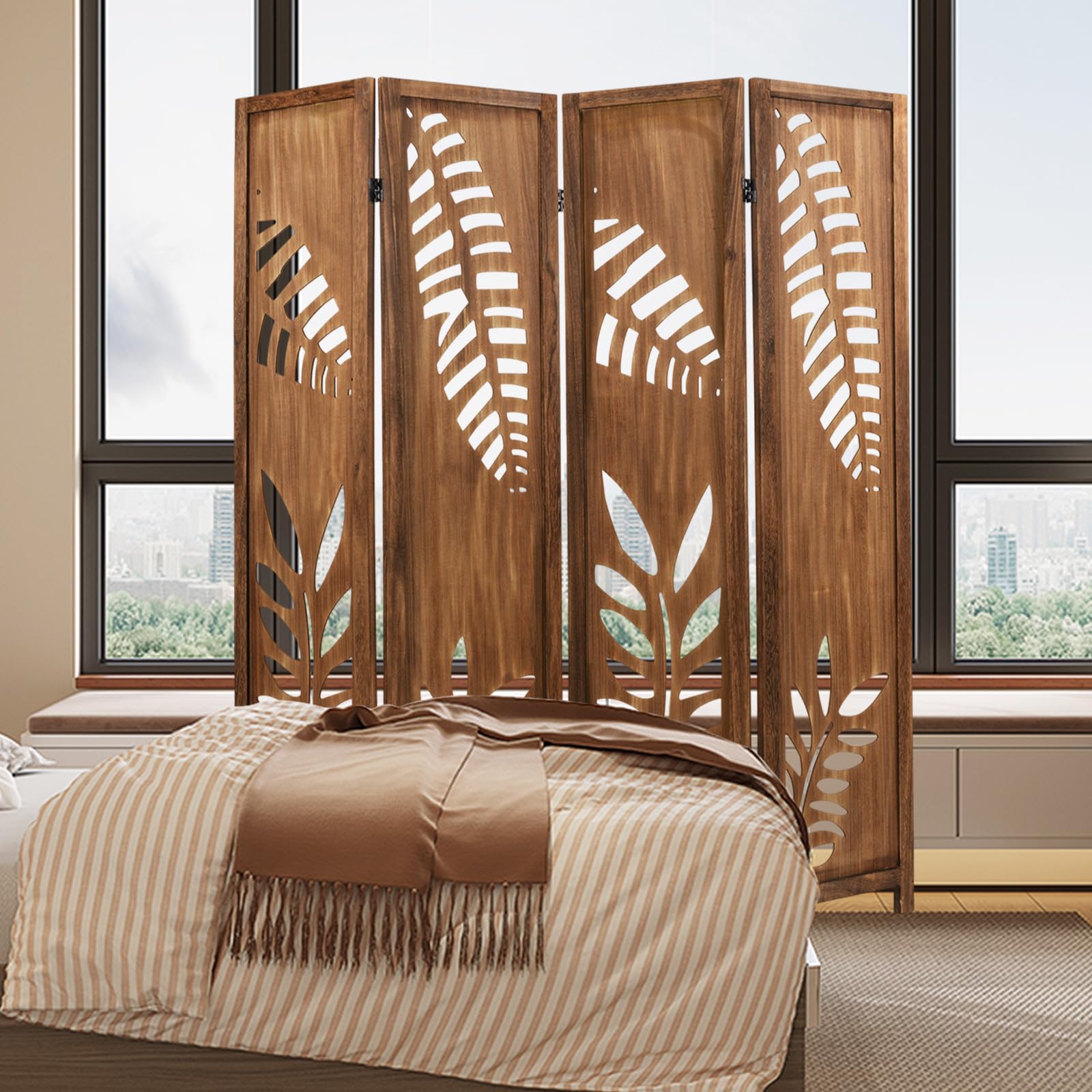4/6-Panel 170cm Room Divider Folding Partition Stand Privacy Screen Living Room