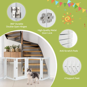 Freestanding 6-Panel Foldable Walk-Through Dog Gate Playpen