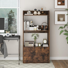 Bookcase with Drawer Freestanding Bookshelf Storage Rack for Living Room