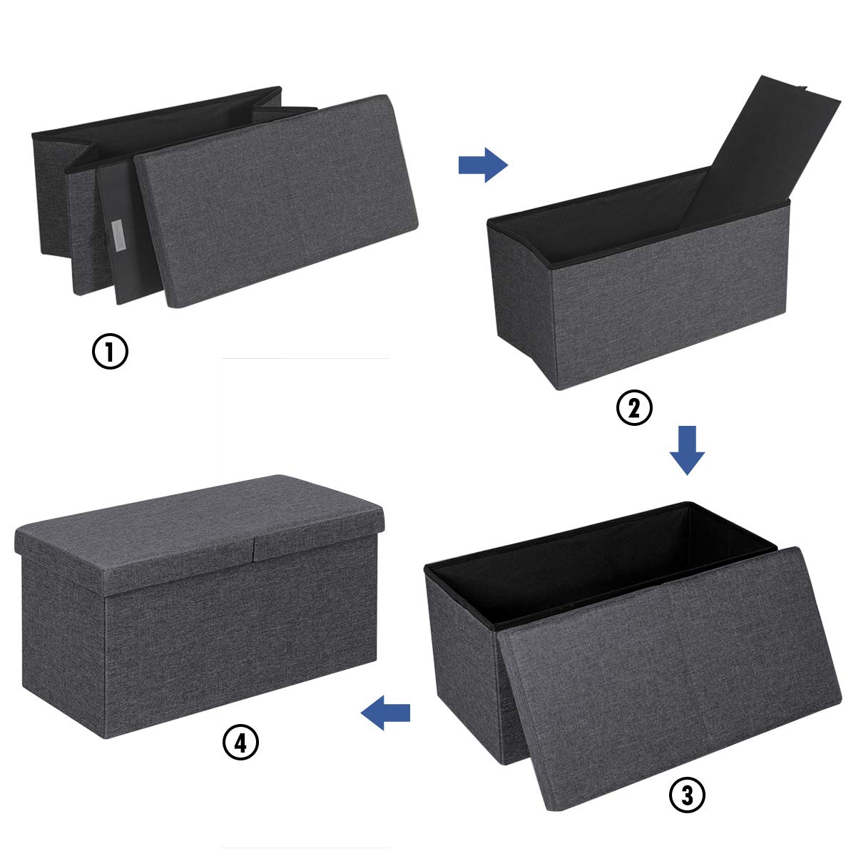 Giantex Storage Ottoman, Upholstered Chest Bench w/Storage Space