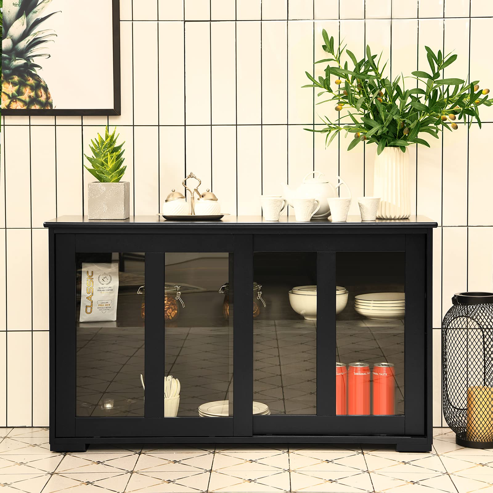 Giantex Kitchen Storage Sideboard, Buffet Storage Cabinet w/Adjustable Shelf
