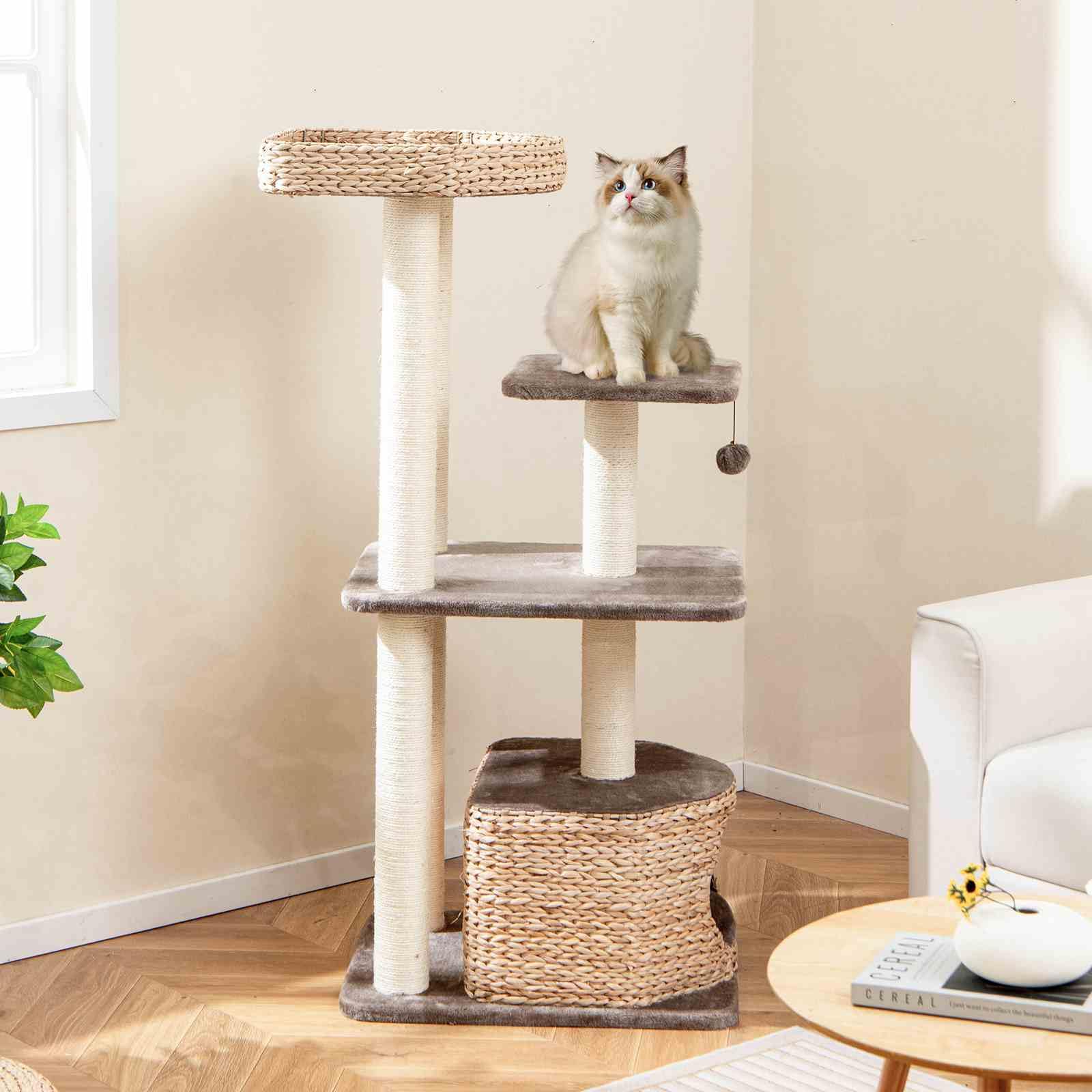 131cm Cattail Cat Tower for Indoor Kittens & Adult Cats